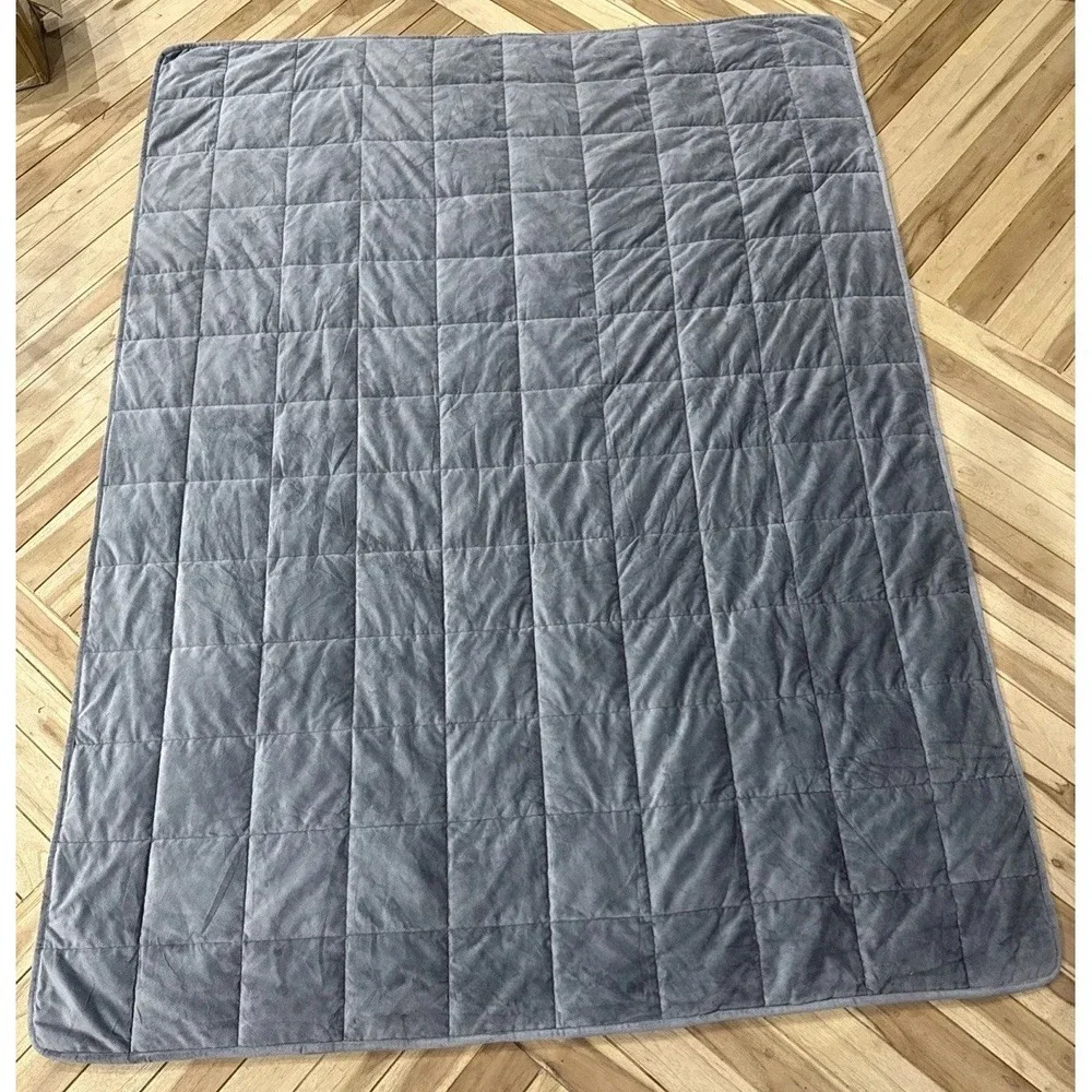 Luxome Weighted Blanket Navy Blue 13# 60x80 Glass Beads Plush Adult Throw